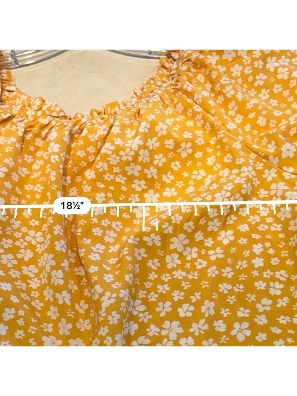 Floral Yellow Off Shoulder Top - Size Medium - Picture 4 of 6